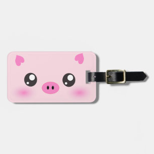 Cute Pig Face - kawaii minimalisme Bagagelabel