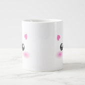 Cute Pig Face - kawaii minimalisme Grote Koffiekop (Voorkant)