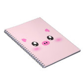 Cute Pig Face - kawaii minimalisme Notitieboek (Rechterzijde)