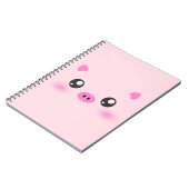 Cute Pig Face - kawaii minimalisme Notitieboek (Linkerzijde)