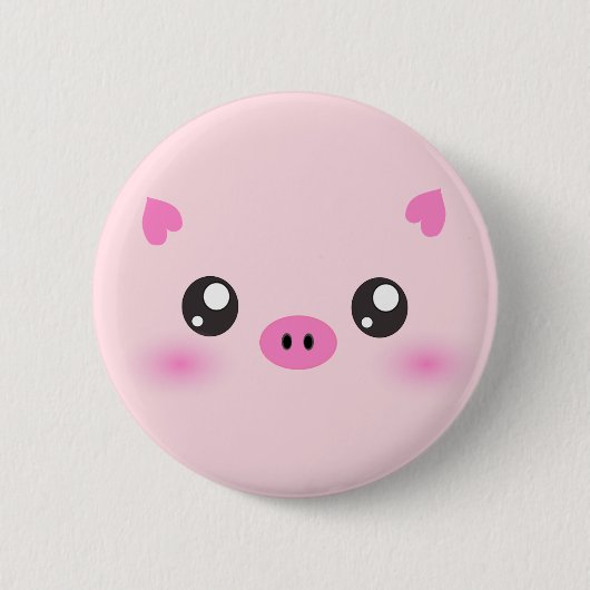 Cute Pig Face - kawaii minimalisme Ronde Button 5,7 Cm (Voorkant)