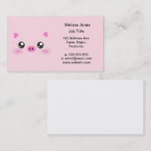 Cute Pig Face - kawaii minimalisme Visitekaartje (Voorkant / Achterkant)