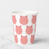 Cute Pig Face Pattern Animal Papieren Bekers (Achterkant)
