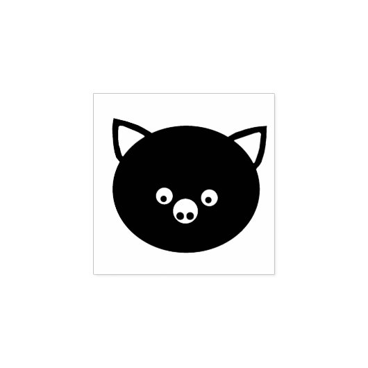 Cute Pig Face Wood Art Stamp Rubberstempel (Afrduk)