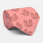 Cute Pig Facs op Roze Stropdas (Opgerold)