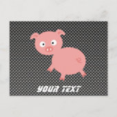 Cute Pig; Faux-koolstofvezel Briefkaart (Voorkant)