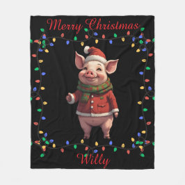 Cute Pig Fleece Blanket