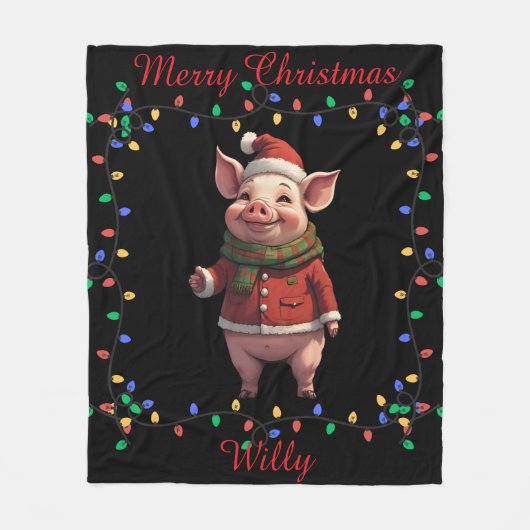 Cute Pig Fleece Blanket Deken (Voorkant)