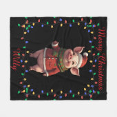 Cute Pig Fleece Blanket Deken (Voorkant (Horizontaal))