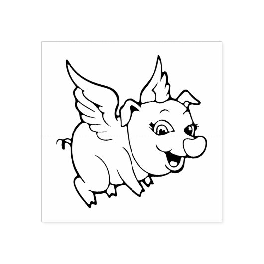 CUTE PIG | Flying Piggie Rubberstempel (Afrduk)
