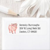 Cute Pig Funny Farm Animal Boho Piggy Etiket (Insitu)