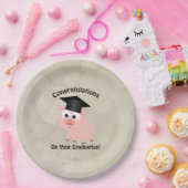 Cute Pig Gefeliciteerd met je Afstuderen Papieren Bordje (Feest)