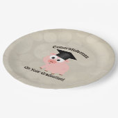 Cute Pig Gefeliciteerd met je Afstuderen Papieren Bordje (Gekanteld)