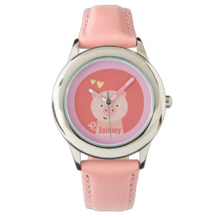 Cute Pig - Gepersonaliseerde Kinderen Horloge