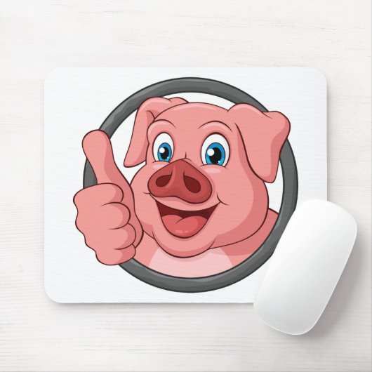 Cute Pig Gift Farmer Country Farm Girl Cartoon Muismat (Met muis)