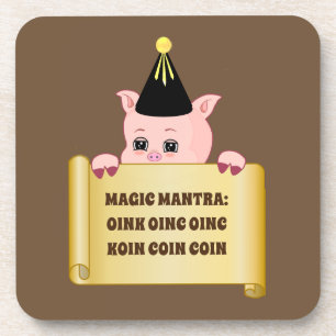 Cute Pig Guru Bier Onderzetter