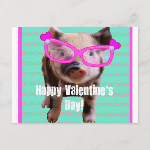 Cute Pig - Happy Valentine's Day Feestdagenkaart