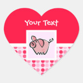 Cute Pig Hart Sticker (Voorkant)