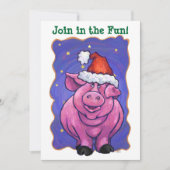 Cute Pig Holiday Party nodigt uit Kaart (Voorkant)