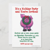 Cute Pig Holiday Party nodigt uit Kaart (Achterkant)