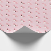 Cute Pig-illustratie Kawaii Art-stijlverjaardag Cadeaupapier (Hoek)