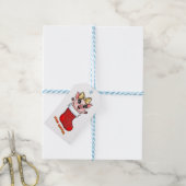 Cute Pig in Christmas Stocking Cadeaulabel (Met Touw)