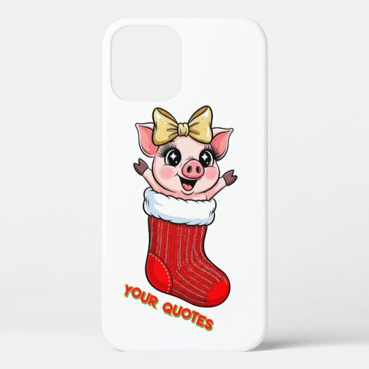 Cute Pig in Christmas Stocking Case-Mate iPhone Case (Achterkant)
