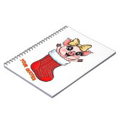 Cute Pig in Christmas Stocking Notitieboek (Linkerzijde)