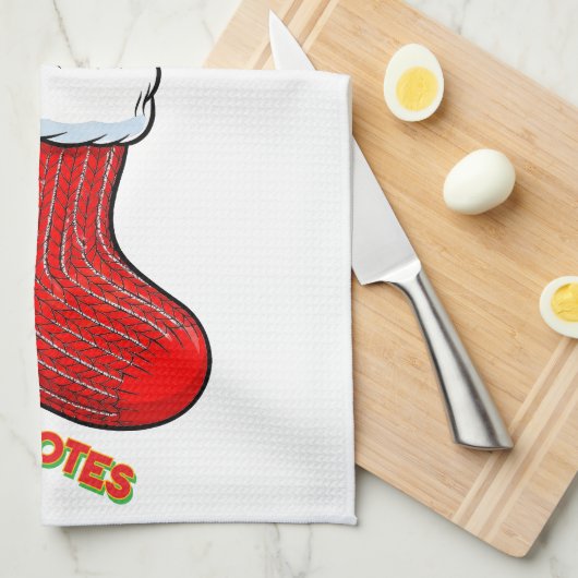 Cute Pig in Christmas Stocking Theedoek (Quarter Fold)