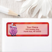 Cute Pig in Santa Hat op Red Etiket (Insitu)