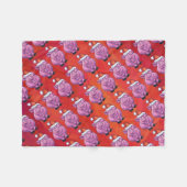 Cute Pig in Santa Hat op Red Fleece Deken (Voorkant (Horizontaal))