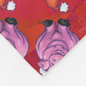 Cute Pig in Santa Hat op Red Fleece Deken (Hoek)