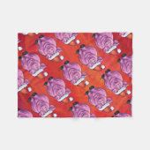 Cute Pig in Santa Hat op Red Fleece Deken (Voorkant (Horizontaal))