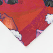 Cute Pig in Santa Hat op Red Fleece Deken (Hoek)