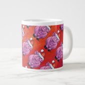 Cute Pig in Santa Hat op Red Grote Koffiekop (Voorkant rechts)