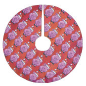 Cute Pig in Santa Hat op Red Kerstboom Rok (Voorkant)