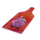 Cute Pig in Santa Hat op Red Snijplank (Hoek)