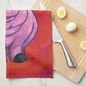 Cute Pig in Santa Hat op Red Theedoek (Quarter Fold)