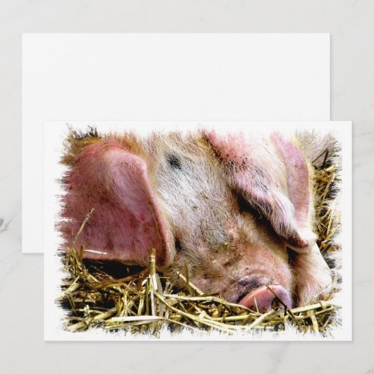 CUTE PIG INVITATION (Voorkant / Achterkant)