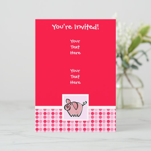 Cute Pig Kaart (Staand voorkant)