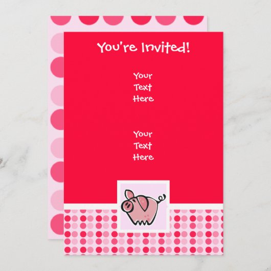 Cute Pig Kaart (Voorkant / Achterkant)