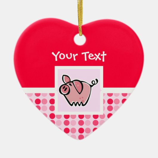 Cute Pig Keramisch Ornament (Voorkant)