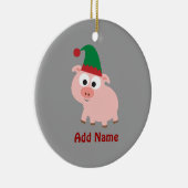 Cute Pig Kerstmis Elf Keramisch Ornament (Rechts)