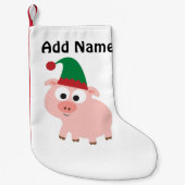Cute Pig Kerstmis Elf Kleine Kerstsok (Voorkant)