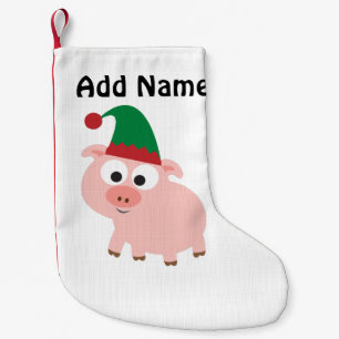 Cute Pig Kerstmis Elf Kleine Kerstsok