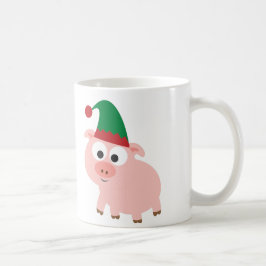 Cute Pig Kerstmis Elf Koffiemok