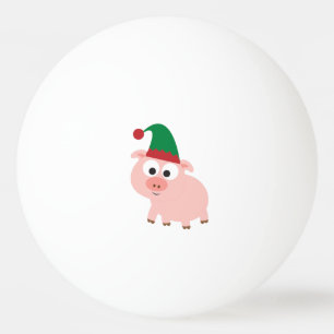 Cute Pig Kerstmis Elf Pingpongbal