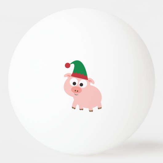 Cute Pig Kerstmis Elf Pingpongbal (Voorkant)