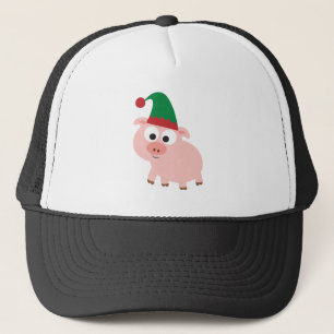 Cute Pig Kerstmis Elf Trucker Pet