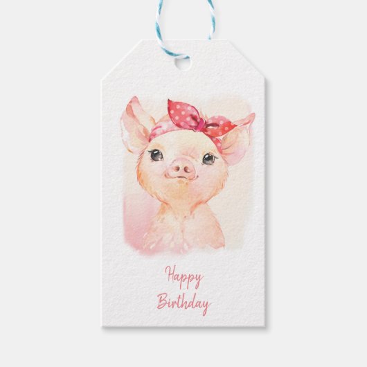 Cute Pig Labels Cadeaulabel (Voorkant)